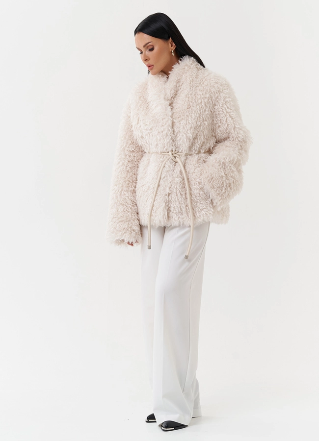 фото Шуба из эко меха под овчину модель № 31524