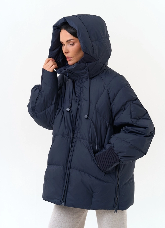 Женский пуховик с капюшоном модель № 34040 в кредит фото
