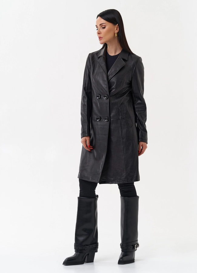 Плащ женский из натуральной кожи модель № 4449 универмаг малина