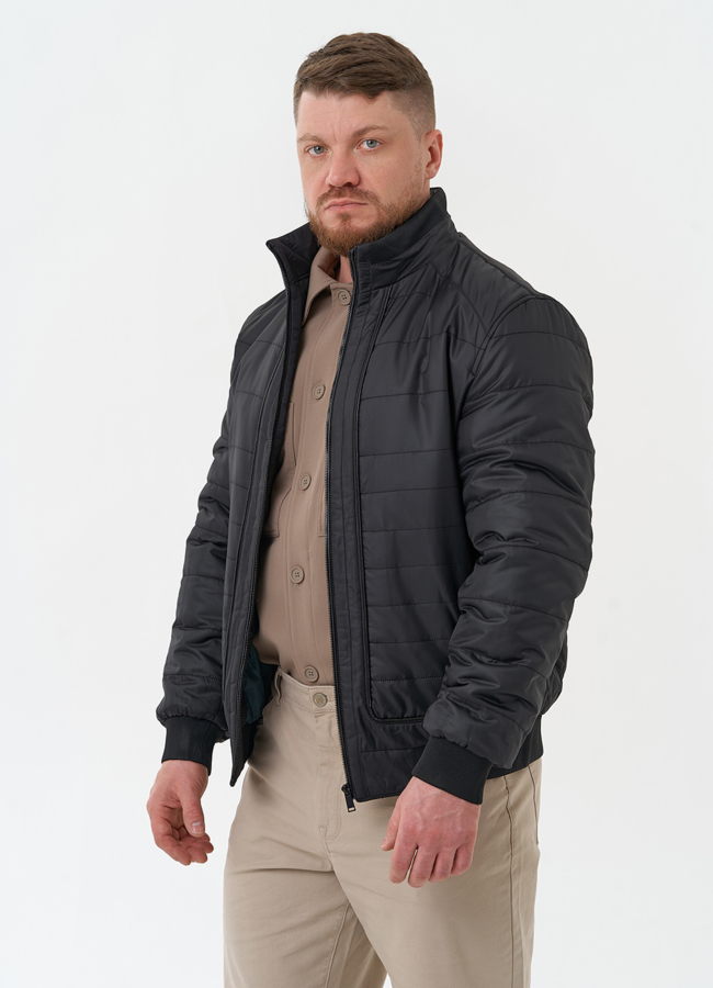 Мужская куртка бомбер черного цвета модель № 30273 универмаг малина