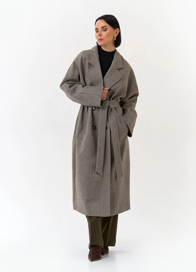 Женское пальто с английским воротником модель № 32815 универмаг малина