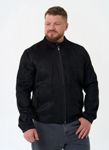 Мужская куртка из эко замши черного цвета