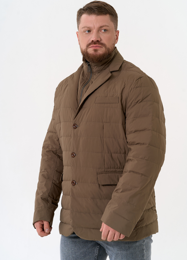 Мужской пуховик со съемной манишкой модель № 31461 универмаг малина