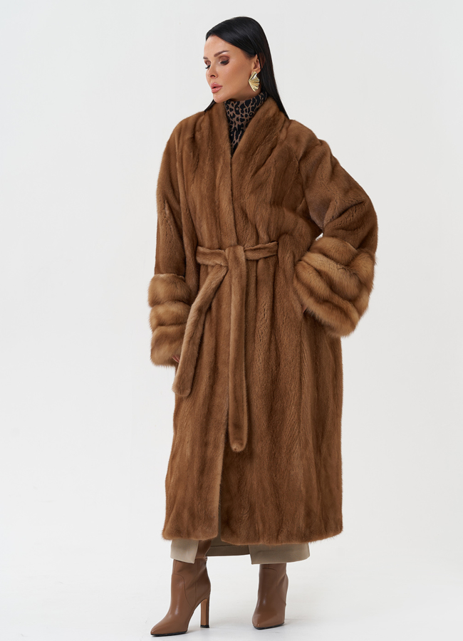 Женская шуба из скандинавской норки модель № 31204 универмаг малина