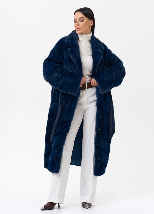 Длинная шуба с английским воротником модель № 26644 универмаг малина