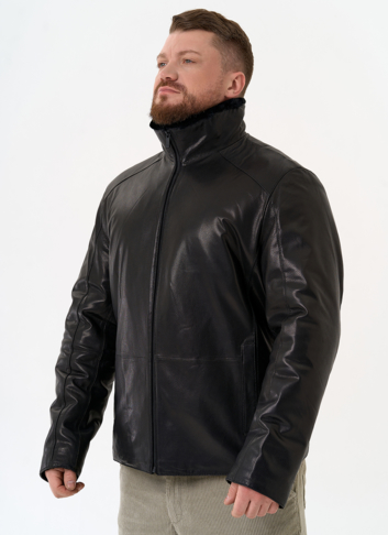 Мужская дубленка черного цвета