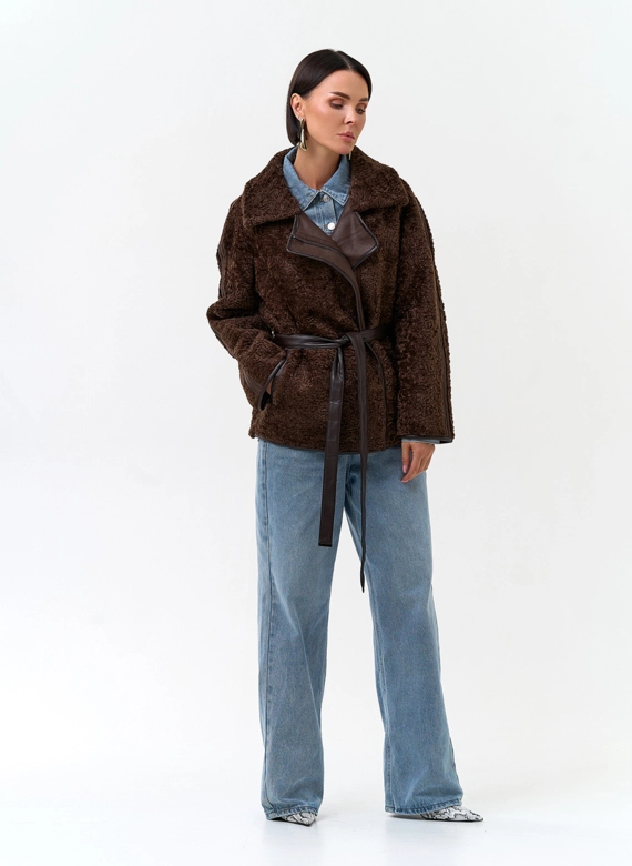 Женская дубленка из экокожи